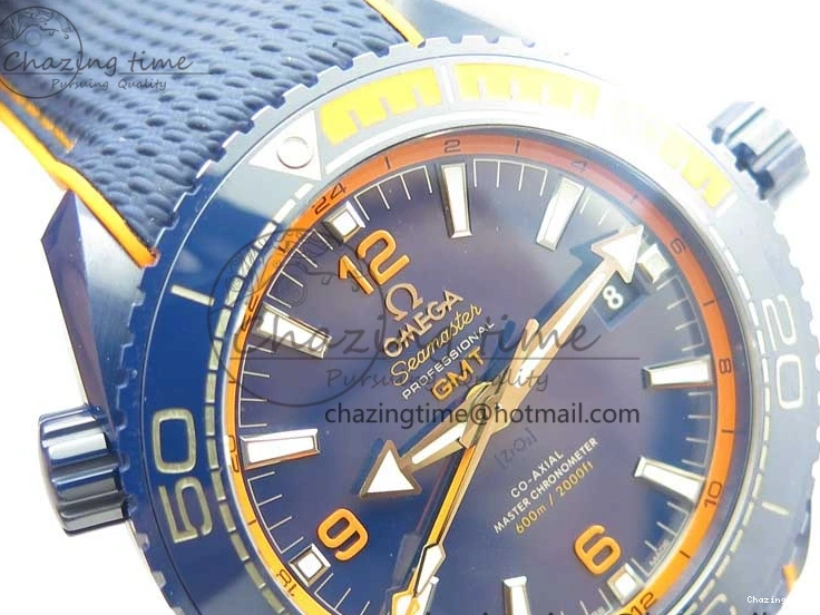 0316 Planet Ocean 45.5mm Big Blue Real Ceramic VSF 1:1 Best Edition on Blue Rubber Strap A8906 Super Clone Unique 7896